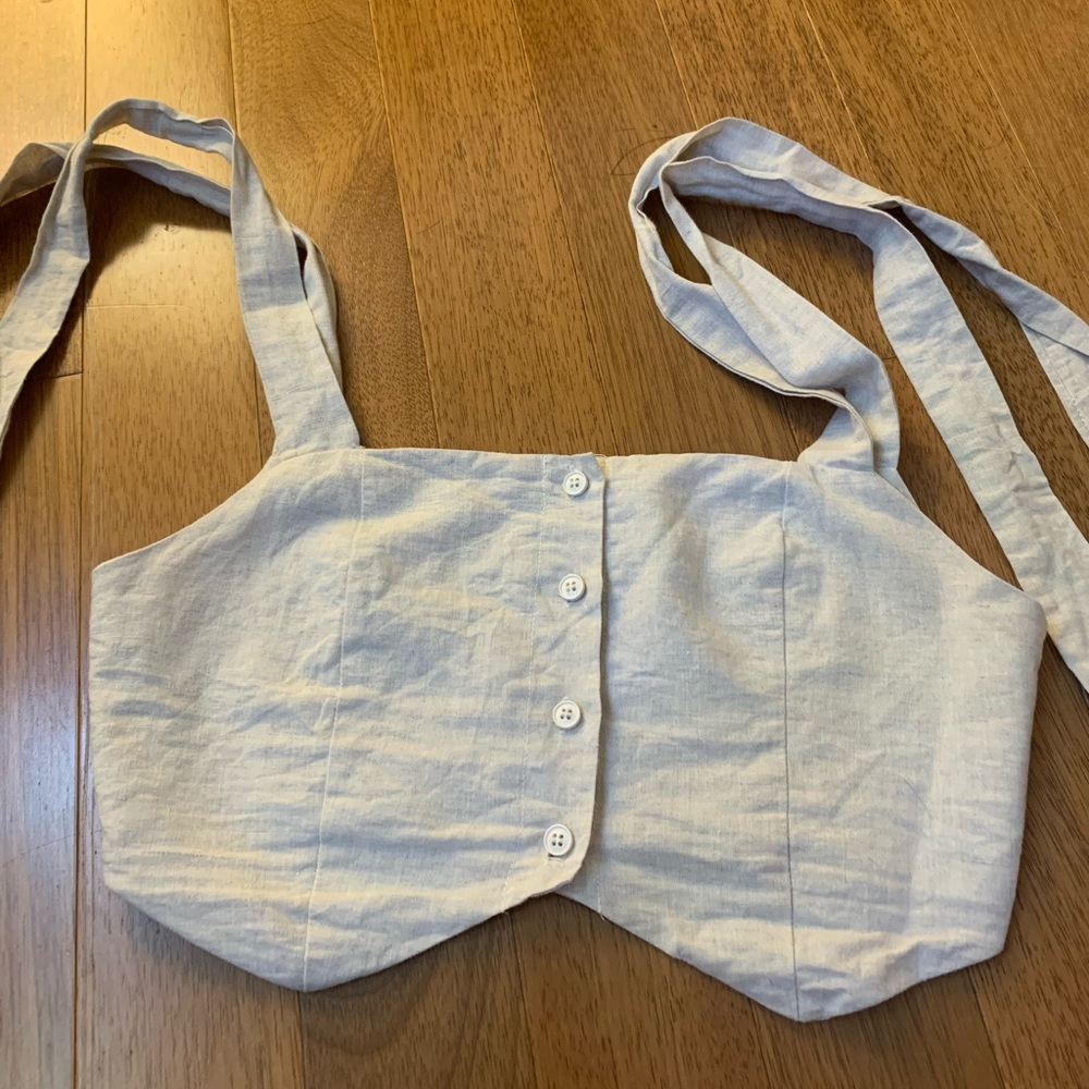 Linen Tie shoulder top